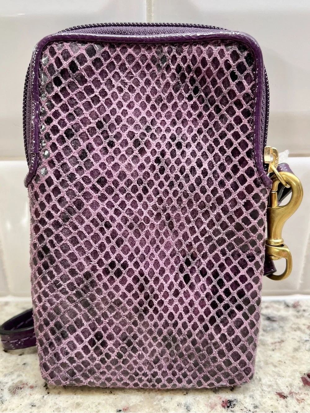 Coach Snakeskin Wristlet Accessory Pouch NWT